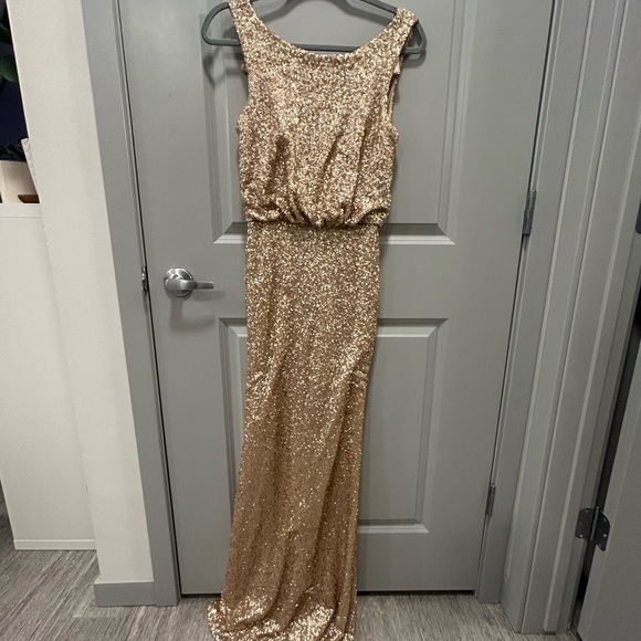 SORELLA VITA Dresses & Skirts - Sorella Vita Sequins Gold Backless Gown Size 8